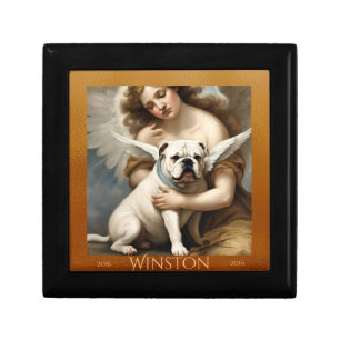 Personalized Bulldog Angel Memorial Keepsake  Gift Box