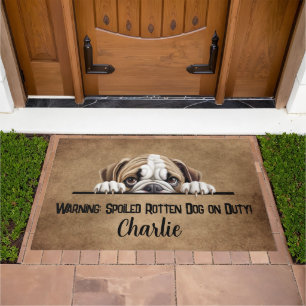 Personalized Bulldog Dog Doormat