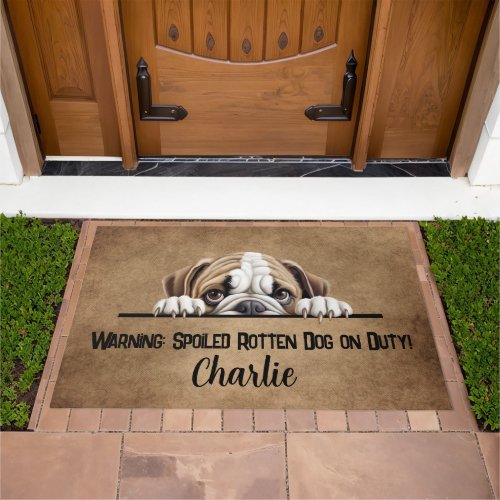 Personalized Bulldog Dog Doormat