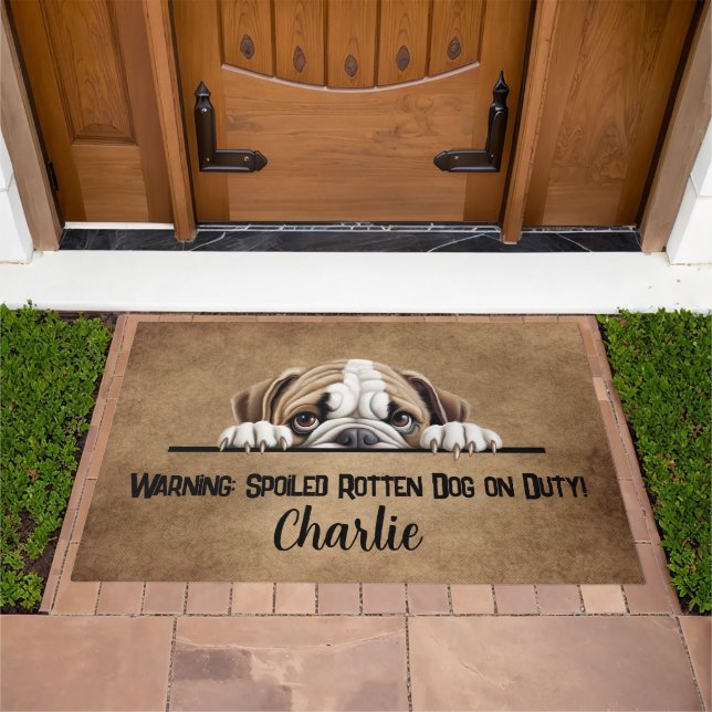 Personalized Bulldog Dog Doormat (Outdoor)