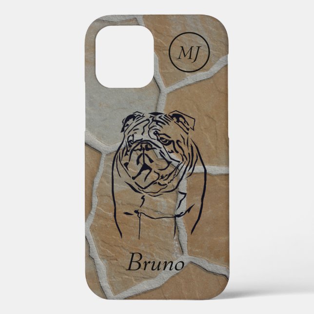 Personalized Bulldog Lover's Apple iPhone 12 Case (Back)