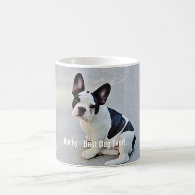 Personalized Bulldog Photo and Bulldog Name Coffee Mug (Center)