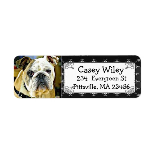 Personalized Bulldog Photo to this Address Label