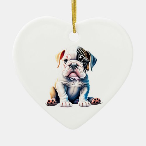 Personalized Bulldog Puppy Ceramic Ornament