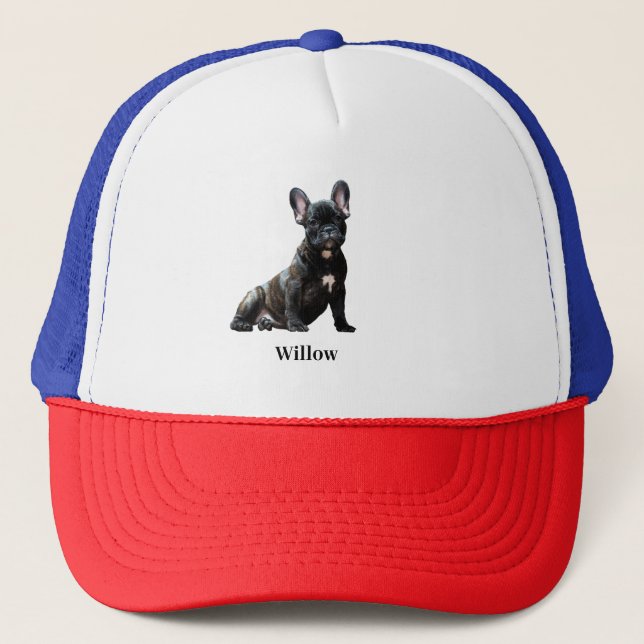 Personalized Bulldog Puppy Pet Trucker Hat (Front)