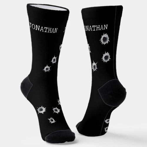 Personalized Bullet Hole Shooters Shooting  Socks