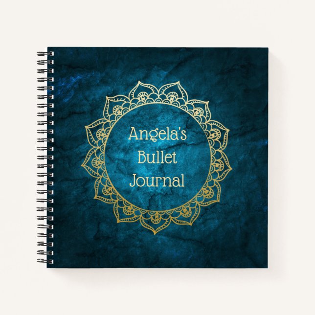 Personalized Bullet Journal Gold Mandala (Front)