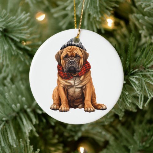 Personalized Bullmastiff Dog Ceramic Ornament