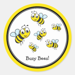 Personalized Bumble Bees Classic Round Sticker