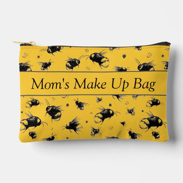Personalized bumblebee Accessory Pouch  (Front)