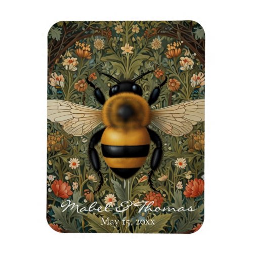 Personalized bumblebee boho botanical Wedding  Magnet