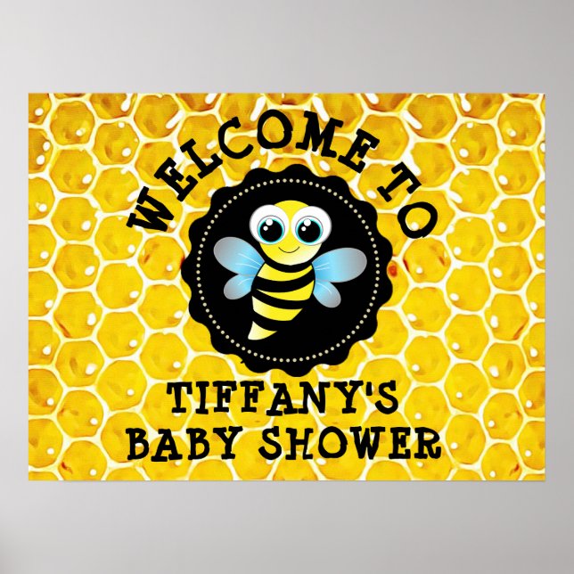 Personalized Bumblebee or Honey Bee Themed Poster (Front)