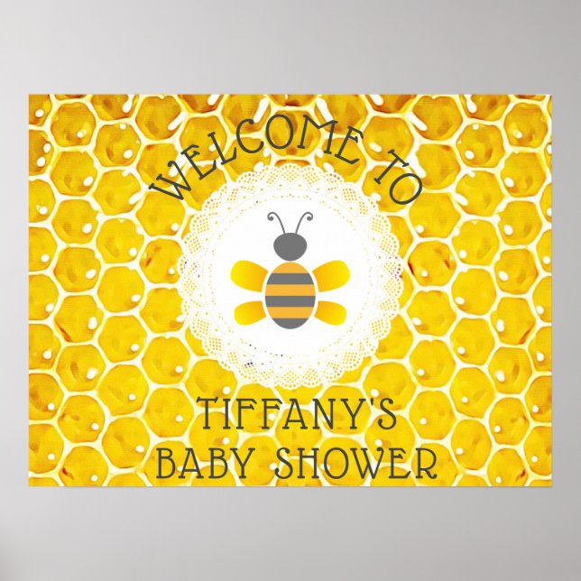 Personalized Bumblebee or Honey Bee Themed Poster (Front)