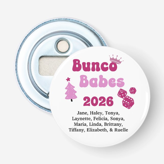 Personalized Bunco Babe  Bottle Opener (Front)