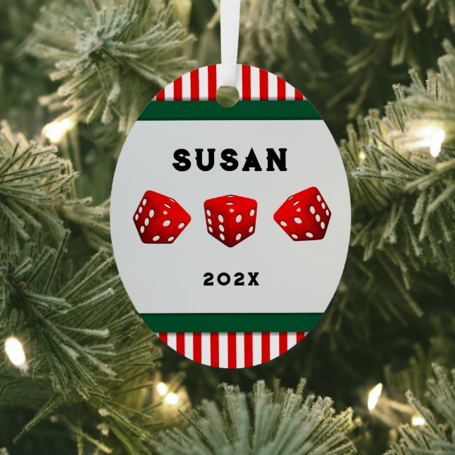 Personalized Bunco Holiday Gift Metal Ornament (Insitu)