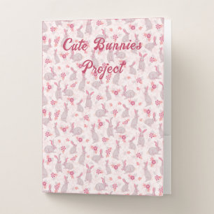 Personalized Bunnies in Flower Field Folder