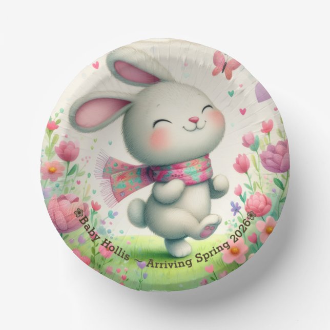 Personalized Bunny Baby Shower Bowls (Front)