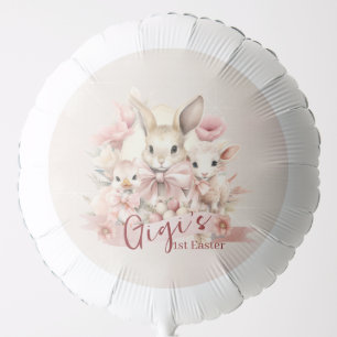 Personalized Bunny,Chick & Lamb 1st Easter Balloon