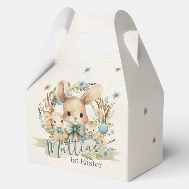 Personalized Bunny, Chick & Lamb Easter Treat Box  (Front)
