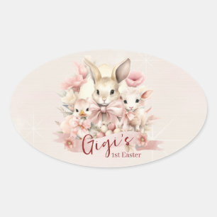 Personalized Bunny, Chick & Lamb Party Stickers