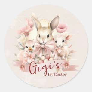 Personalized Bunny, Chick & Lamb Party Stickers