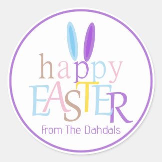Personalized Bunny Ears Happy Easter Lilac Purple