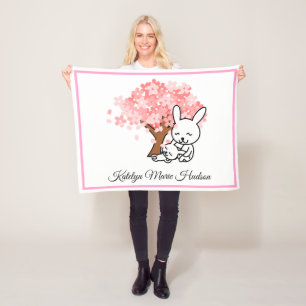 Personalized Bunny Fleece Blanket