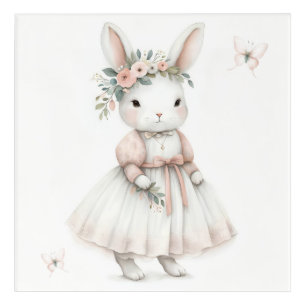 Personalized Bunny Floral Crown Art