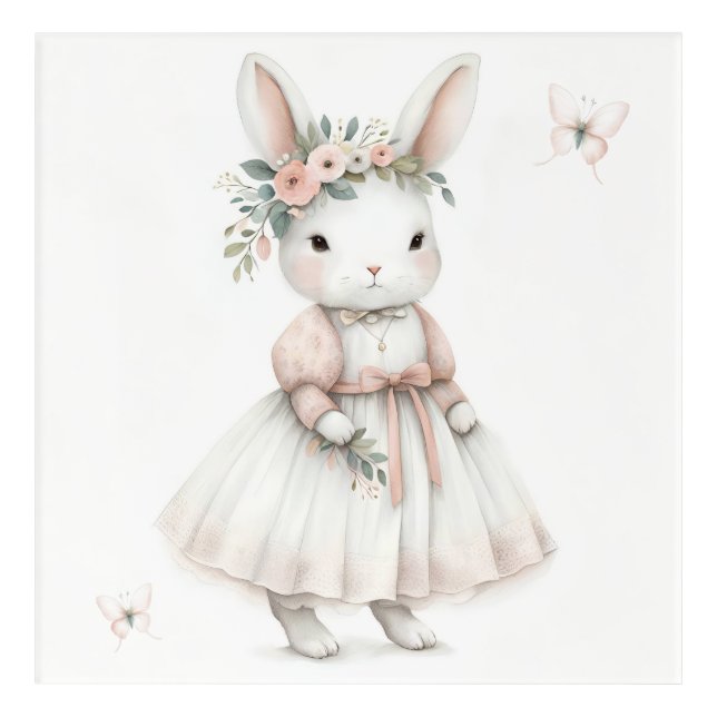 Personalized Bunny Floral Crown Art (Front)