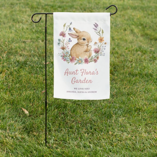 Personalized Bunny Garden Flag Sign Gift (In SItu)