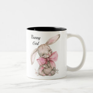 Personalized Bunny Girl Mug - Cute Rabbit Cup