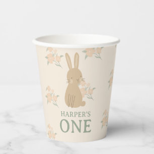 Personalized Bunny Girl's 1st Birthday Party Paper Cups