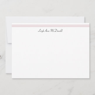 Personalized Bunny & Hearts Stationary Card