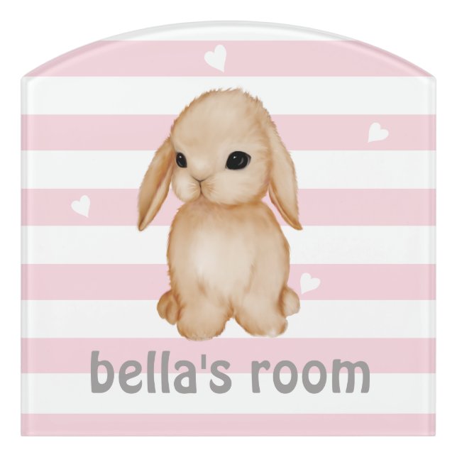 Personalized Bunny Kids Room  Sign (Contour Front)