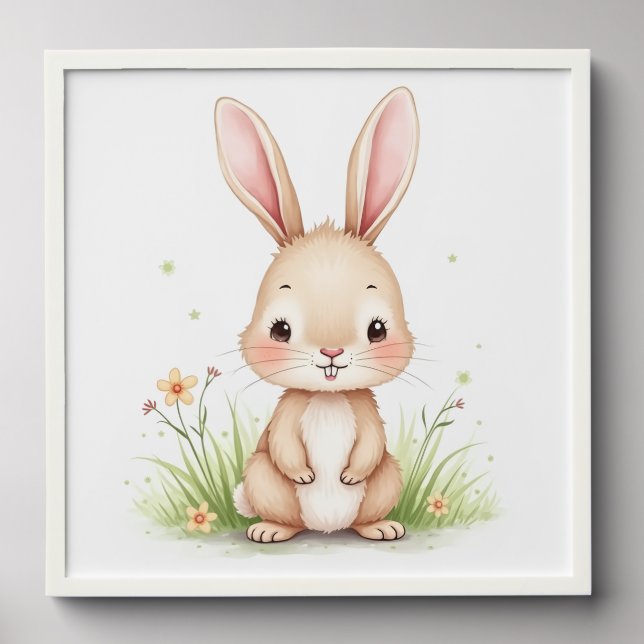 Personalized bunny poster -  peel and stick photo tile (Front Set)