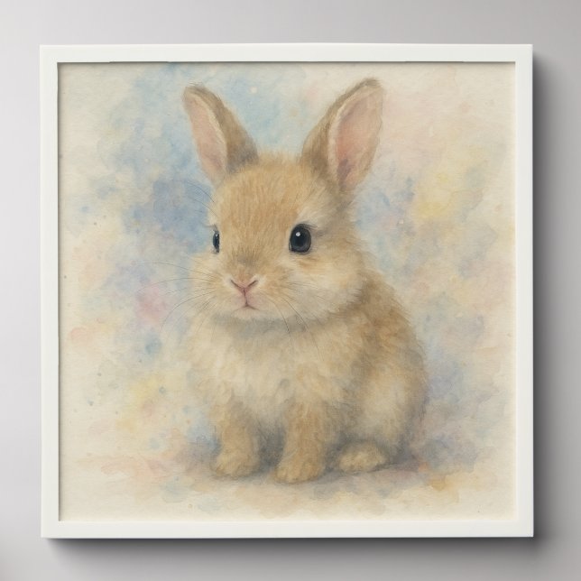 Personalized bunny poster -  peel and stick photo tile (Front Set)