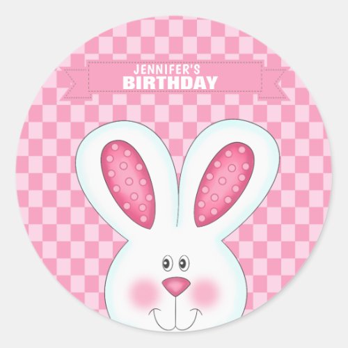 Personalized Bunny Rabbit Birthday  Sticker