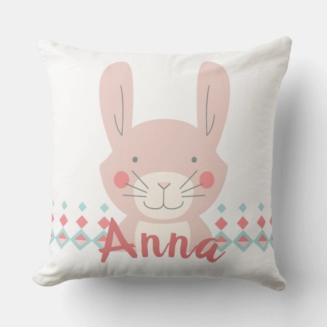 Personalized Bunny Rabbit Pillow (Front)