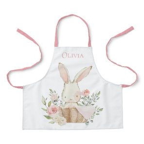 Personalized Bunny Rabbit Pink Apron