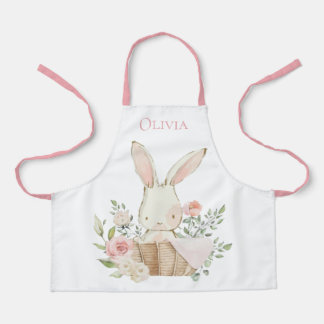Personalized Bunny Rabbit Pink Apron