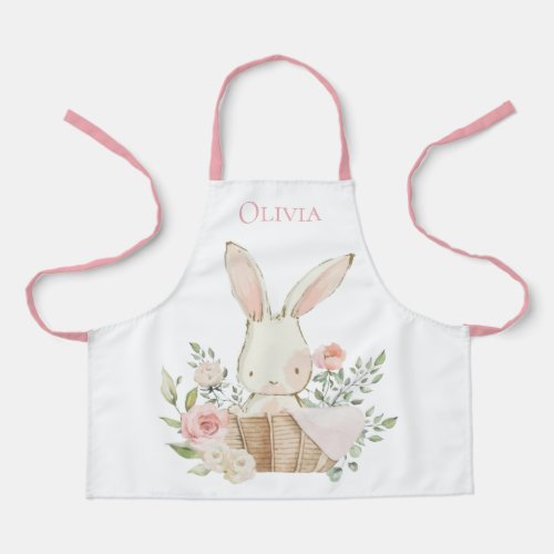 Personalized Bunny Rabbit Pink Apron