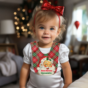 Personalized Buon Natale - Holiday Santa Baby Bib