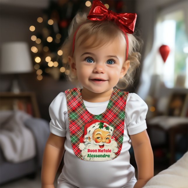 Personalized Buon Natale - Holiday Santa  Baby Bib (Creator Uploaded)