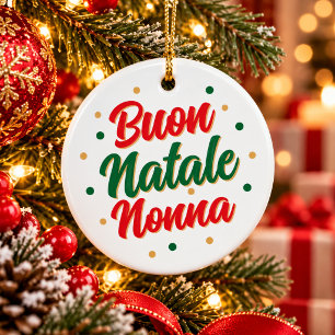 Personalized Buon Natale Nonna  Ceramic Ornament