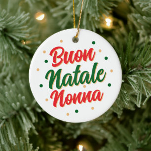 Personalized Buon Natale Nonna Ceramic Ornament