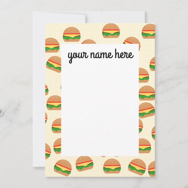 Personalized Burgers Notecards (Front)