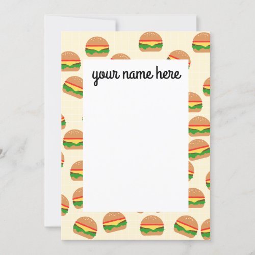 Personalized Burgers Notecards