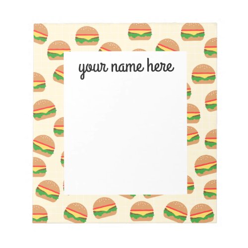 Personalized Burgers Notepad