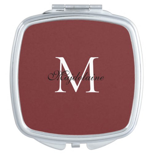 Personalized burgundy and gold Mother birthday Compact Mirror