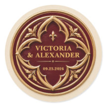 Personalized Burgundy and Gold Wedding